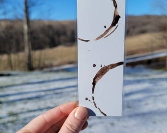 Coffee Stain Bookmark, Coffee Lover, Barista Gift, Pretty Bookmark, Single or Set of Four