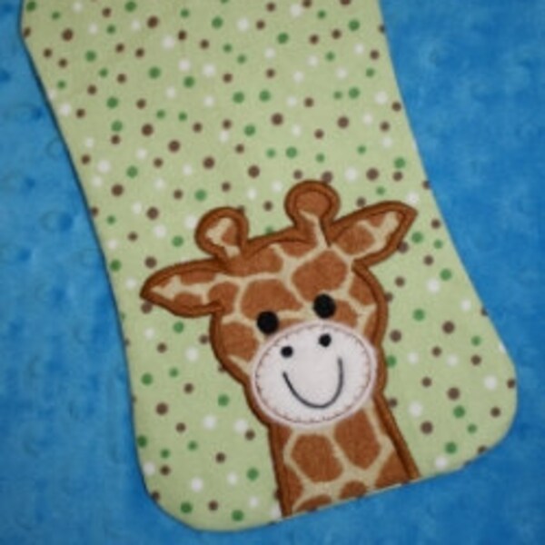 Digital Download  Giraffe Burp pad Embroidery Machine Design for the 6x10 hoop