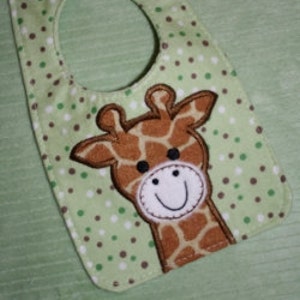 Digital Download  In The Hoop Giraffe Bib Machine Embroidery Design for the 7x12, 8x12 and 8x14 hoop