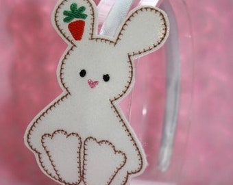 Carrot Bunny Headband Slider Embroidery Machine Design for the 4x4 hoop