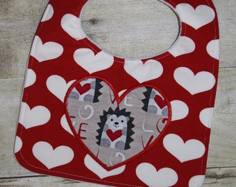 Digital Download  Heart Applique Bib In The Hoop Embroidery Machine Design for the 8x10 hoop