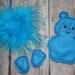 Rhinestone Studded Mesh Teddy With Marabou Trim -  1x/2x - Red main image 0