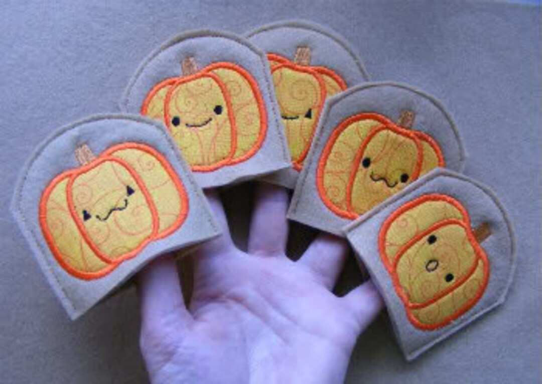 Digital Download Little Pumpkins Finger Puppets Embroidery Machine ...