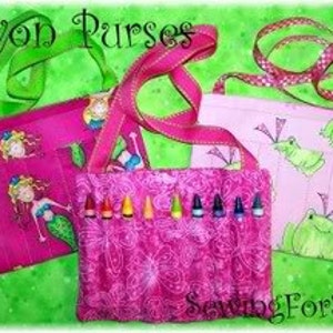 Digital Download  Crayon Purse Embroidery Machine Design for the 5x7 hoop