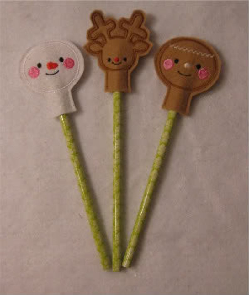 Digital Download Christmas Pencil Toppers Embroidery Machine Etsy UK