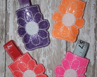 Digital Download  Flower Measuring Tape Sleeve In The Hoop Embroidery Machine Design for the 4x4 hoop