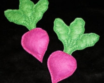 Digital Download  Beets Felt Play Food Embroidery Machine Design for the 5x7 hoop