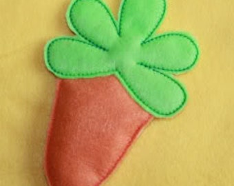 Digital Download  Carrot Felt Play Food Embroidery Machine Design for the 5x7 hoop