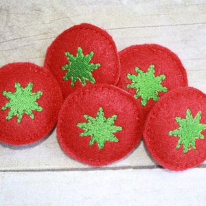 Digital Download  Felt Tomatoes Play Food Embroidery Machine Design for the 5x7 hoop