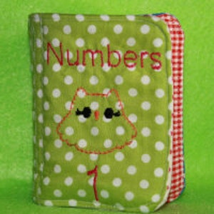 Digital Download  Numbers Soft Book In The Hoop Embroidery Machine Design for the 5x7 hoop