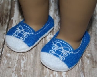 Digital Download  18 inch Doll White Toe Sneakers made In The Hoop Machine Embroidery Design for 18inch Dolls
