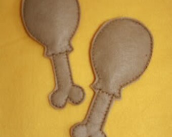 Digital Download  Chicken Legs Felt Play Food Embroidery Machine Design for the 5x7 hoop