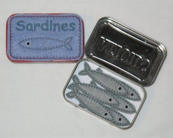 Download digital de sardinhas em feltro de lata, design de máquina de bordar alimentos para o aro 5x7