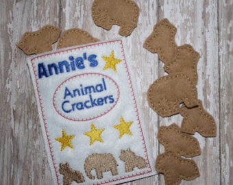 Digital Download  Annie's Animal Crackers Felt Play Food In The Hoop Embroidery Machine Design for the 5x7 hoop