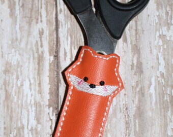 Digital Download  Fox Scissor Sleeve Embroidery Machine Design for the 5x7 hoop