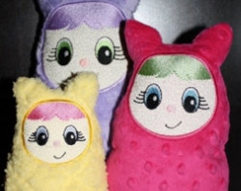 Digital Download  Curious Kitty Softies In The Hoop Embroidery Machine Designs for the 5x7, 6x10 and 7x12 hoop