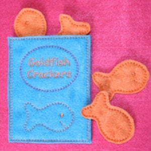 Digitale download Goldfish Crackers Felt Play Food Design voor de hoepel van 5 x 7