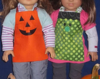 Digital Download  Halloween Aprons for 18 inch dolls Embroidery Machine Designs for the 5x7 hoop