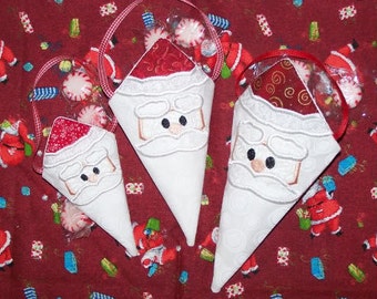 Digital Download  Santa Cone Embroidery Machine Design for the 4x4, 5x7 and 6x10 hoop