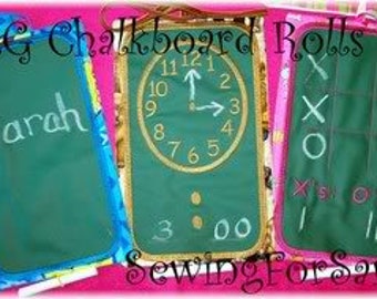 Digital Download XLG Chalkboard Rolls In The Hoop Embroidery Machine Design for the 6x10 hoop