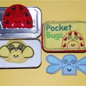 Digital Download  Pocket Bug Finger Puppet Tin Machine Embroidery Design for the 4x4 hoop