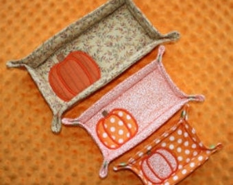 Digital Download  Fabric Pumpkin Snap Fabric Trays Embroidery Machine design for the 5x7, 6x10 and 7x12 hoops