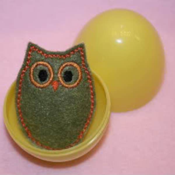 Digital Download Owl Animal Egg Softie In The hoop Embroidery Machine Design for the 4x4 hoop