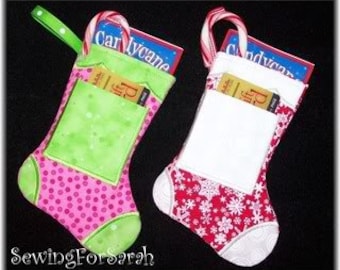 Digital Download  Pocket Stocking Embroidery Machine Design for the 5x7 hoop