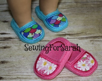 Digital Download  18 inch Doll Appliqued Felt Shoes In The Hoop Embroidery Machine Design for the 4x7 and 5x7 hoop