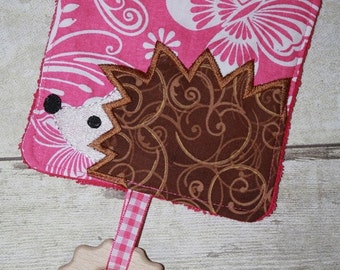 Digital Download  Hedgehog Teether Ring Buddy In The Hoop Embroidery Machine Design for the 5x7 hoop