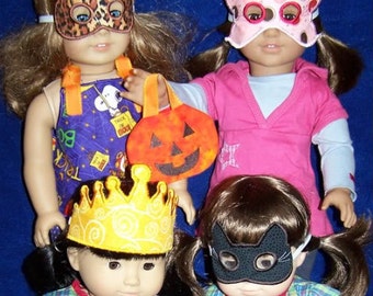 Digital Download  18 inch Doll Halloween Mask and Tote Embroidery Machine Designs for the 5x7 hoop