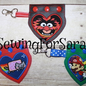 Digital Download  Applique Heart Vinyl Keychain Pouch In The Hoop Embroidery Machine Design for the 4x4 hoop