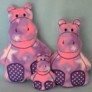 Digital Download  Chunky Hippo Softies Set In The Hoop Embroidery Machine Designs for the 4x4, 5x7, and 6x10 hoop