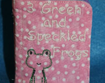 Digital Download  Three Green and Speckled Frogs Softbook Embroidery Machine design for the 5x7 hoop