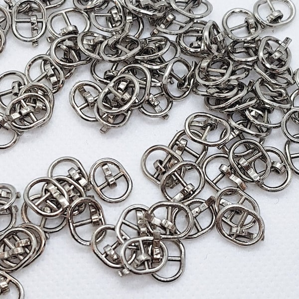 SILVER colour 8mm mini OVAL Belt Buckles, mini buckle, shoe fastening, sewing Craft Doll Clothes Making Supply   bjd UK Shop