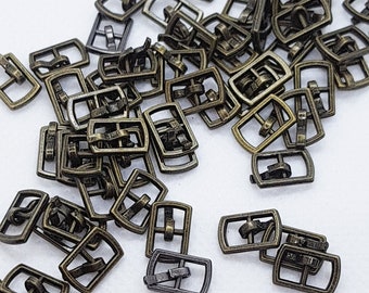 BRONZE colour 6mm Rectangular Buckle Mini Belt Buckles shoe fastening sewing Craft Doll Clothes Making Supply bjd UK Shop