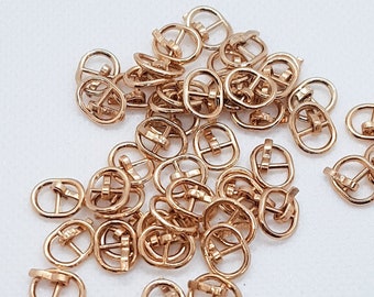 8mm ROSE GOLD colour Mini oval Belt Buckles shoe fastening, sewing Craft Doll Clothes Making Supply   bjd UK Shop