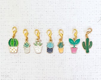 Cactus Zipper Charm, Succulent Charm, Cactus Clip, Stitch Marker, Notebook Charm, Diary Charm, Purse Accessories, Purse Charm, UK Shop