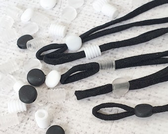 Silicon elastic adjuster beads, face mask fitting, mask loop adjuster, face mask elastic adjuster, toggles for elastic cord loop UK Shop