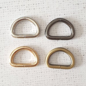 1&quot; / 25mm thick metal alloy D rings, light gold, silver, gunmetal and Antique Brass, 1/2” / 14mm1/8” / 3.5mm1/2” / 12mm UK shop