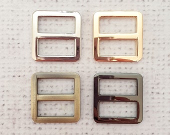 Cursore da 3/4"/19 mm in metallo tri glide, connettore per regolazione tracolla borsa borsa fibbia triglide oro chiaro argento canna di fucile ottone antico negozio nel Regno Unito