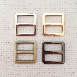 3/4&quot; / 19mm slider metal tri glide, bag purse strap adjuster connector buckle triglide light gold silver gunmetal antique brass UK shop
