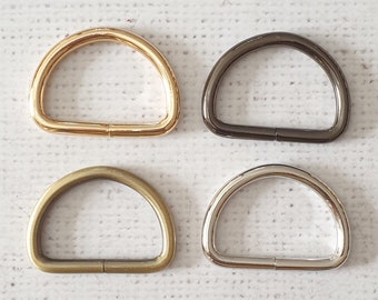 Anelli a D in lega metallica da 1,5"/38 mm di spessore, oro chiaro, argento, canna di fucile e ottone anticato, negozio di forniture per la fabbricazione di borse nel Regno Unito