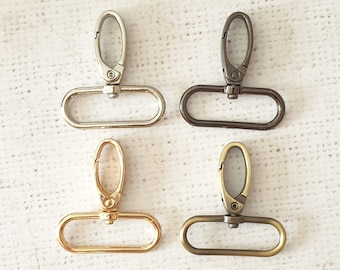 Gancio girevole da 1,5" / 38 mm, bottone automatico ovale largo, manici per tracolla da borsa, oro chiaro, argento, canna di fucile, ottone anticato, negozio nel Regno Unito