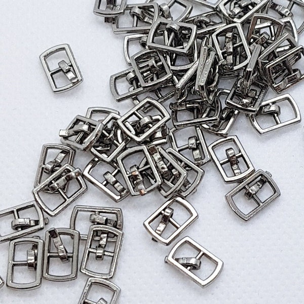 SILVER colour 6mm Rectangular Buckle Mini Belt Buckles shoe fastening sewing Craft Doll Clothes Making Supply bjd UK Shop