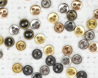 5mm mini ROUND 2 holes metal buttons, metal Tiny button 5 mm Sewing Craft Doll Clothes Making   bjd UK Shop