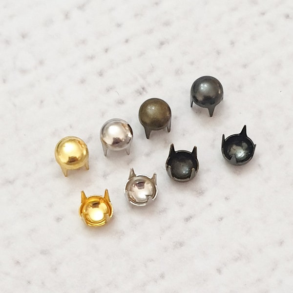 4mm Super Tiny ROUND Studs, Mini Studs, Perfect for Doll Clothes Sewing Craft Doll Clothes Making   UK Shop