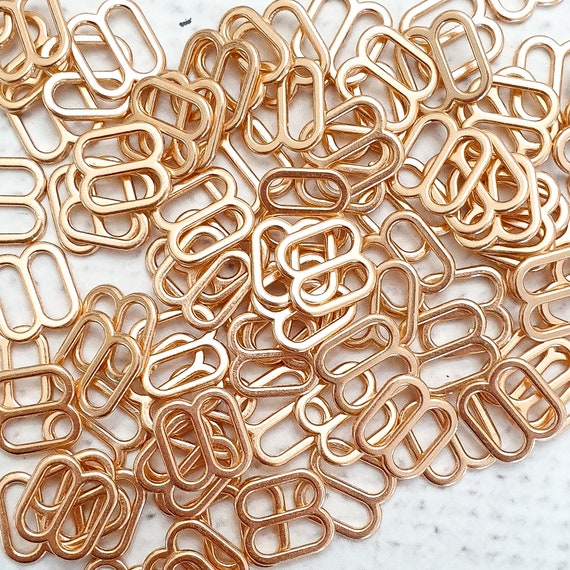 8mm LIGHT ROSE GOLD Colour Bra Slider 5/16 Metal Alloy Bra Slider