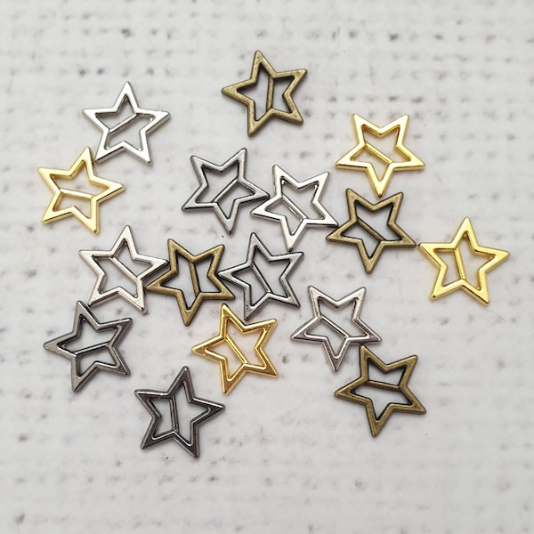 10mm (3mm interne) Mini STAR Buckles slider poupée boucle or argent bronze & gunmetal Star Slider Doll Clothes Making UK Shop