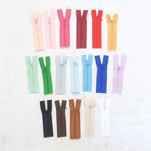 Tiny 7cm / 2-3/4" size 0 closed end zipper, Multi colour zip for doll clothes, Micro Mini zippers, Sewing Craft   bjd UK Shop